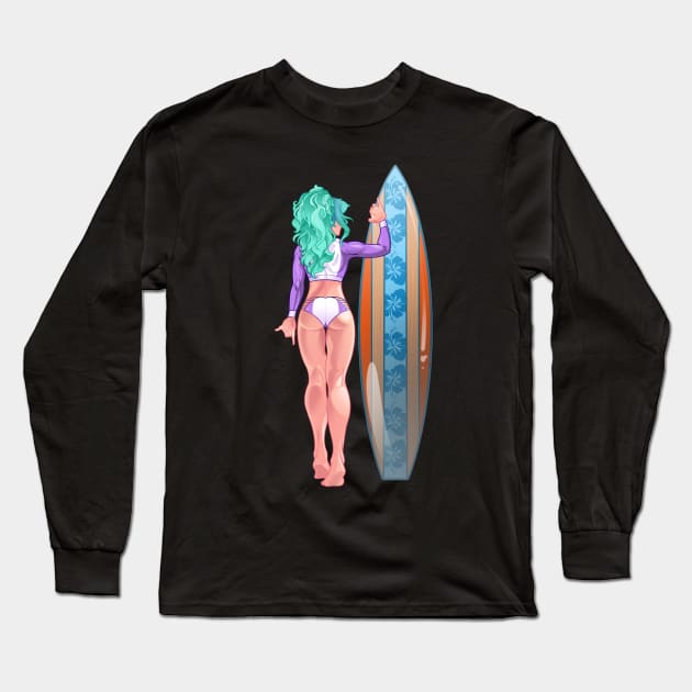 Surf girl Long Sleeve T-Shirt by SeanB1